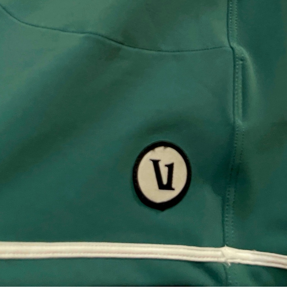 Vuori Teal Green Racerback Mini Dress with White Trim - Picture 9 of 12